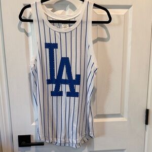PINK Victoria's Secret White Tank with Blue LA Logo